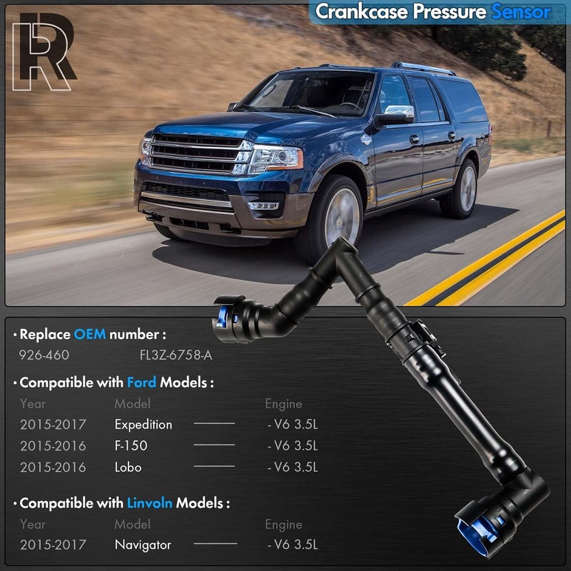 RHAOCZIYAUTO 926-460 Crankcase Pressure Sensor and Tube Assembly Compatible with Ford F150 Expedition Lobo 2015-2017 for Linvoln Navigator 2015-2017 Replace # FL3Z-6758-A 926460 FL3Z6758A - Image 2